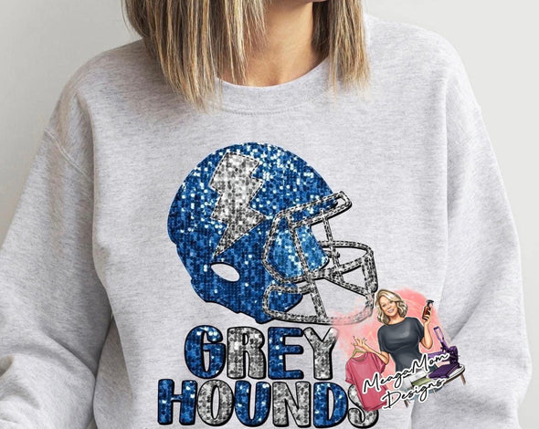 GREY HOUNDS Peaster Football faux glitter