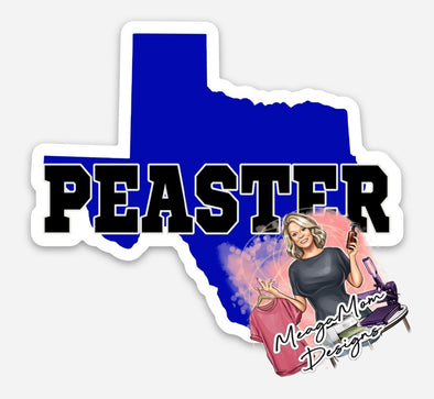 PEASTER W/ STATE OF TEXAS Decal sticker in stock