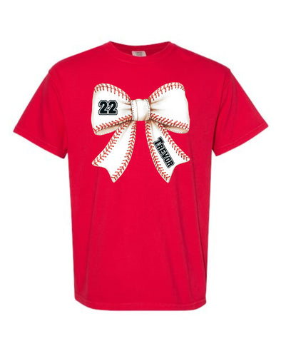 Adult Custom Baseball Bow Tee Stix