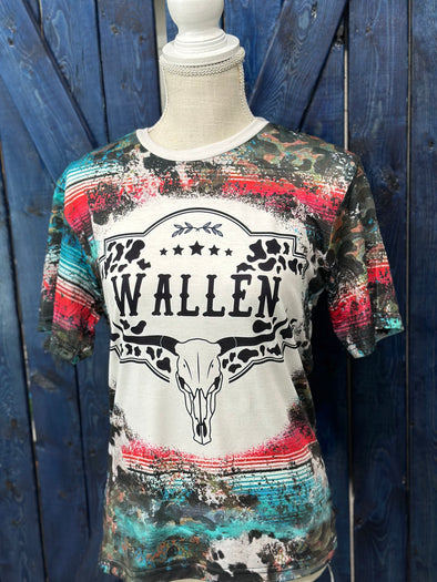 Wallen or custom print your faux bleach serape tee